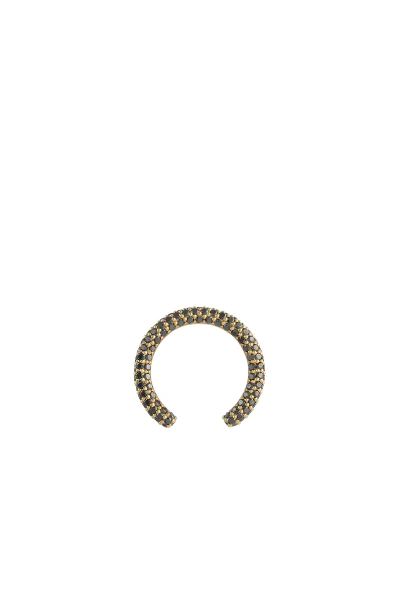 Gabriela Hearst Tarot Pave Ring in 18K Yellow Gold & Black Diamonds | Thumbnail 4