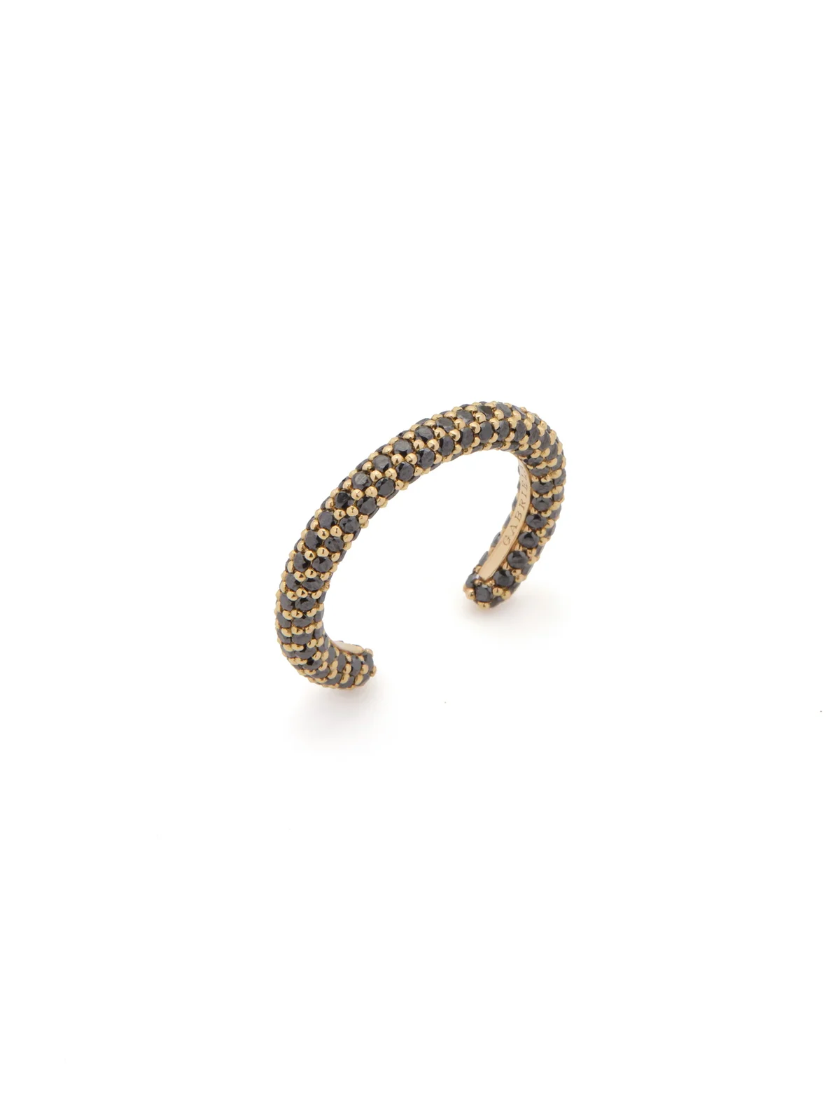 Gabriela Hearst Tarot Pave Ring in 18K Yellow Gold & Black Diamonds