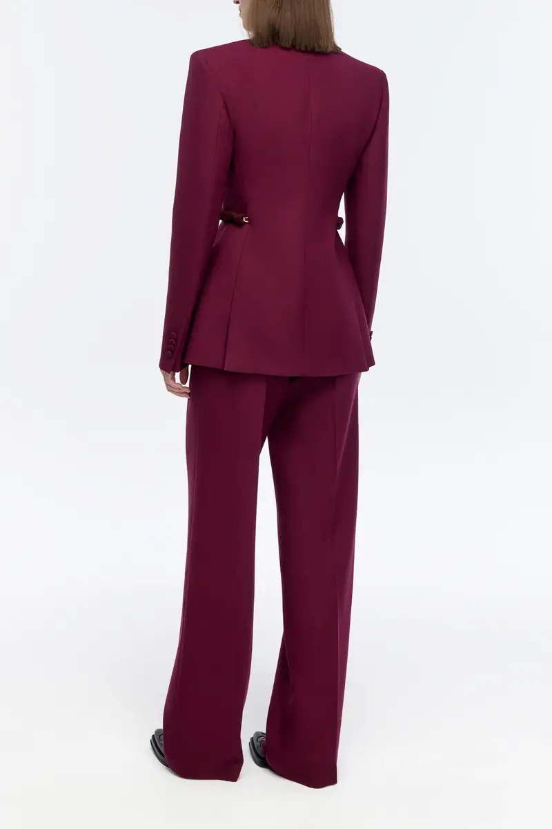 Gabriela Hearst Norman Wide-leg Pant in Bordeaux Recycled Virgin Wool | Thumbnail 4 Gabriela Hearst Norman Wide-leg Pant in Bordeaux Recycled Virgin Wool | Thumbnail 4