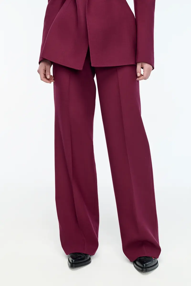 Gabriela Hearst Norman Wide-leg Pant in Bordeaux Recycled Virgin Wool | Thumbnail 5 Gabriela Hearst Norman Wide-leg Pant in Bordeaux Recycled Virgin Wool | Thumbnail 5