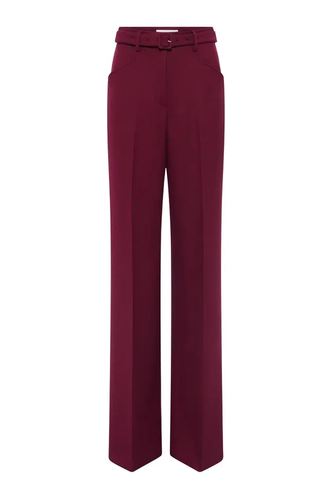 Norman Wide-leg Pant in Bordeaux Recycled Virgin Wool Norman Wide-leg Pant in Bordeaux Recycled Virgin Wool