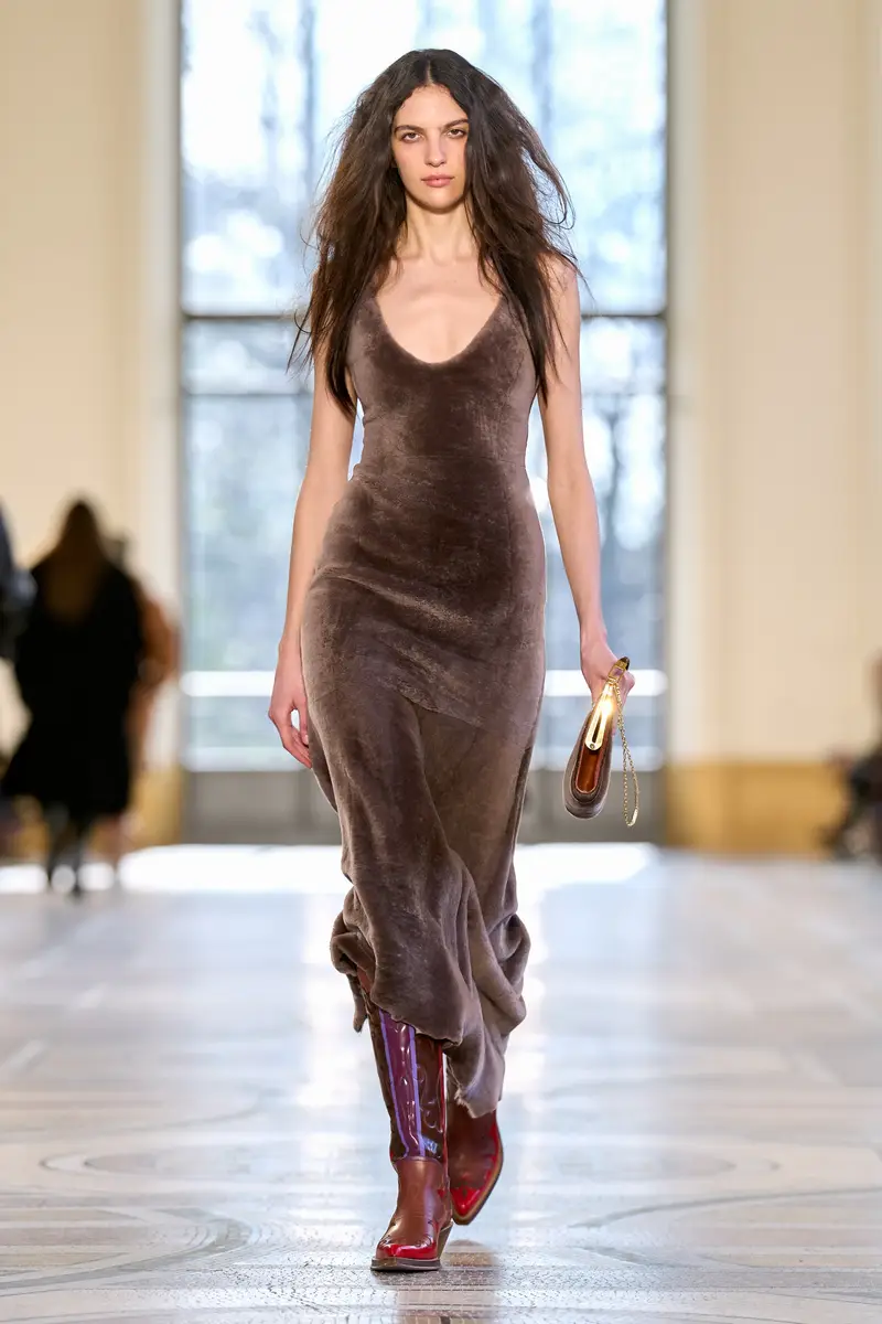 Gabriela Hearst Lyth Raw Cut Dress in Mocha Shearling | Thumbnail 2 Gabriela Hearst Lyth Raw Cut Dress in Mocha Shearling | Thumbnail 2