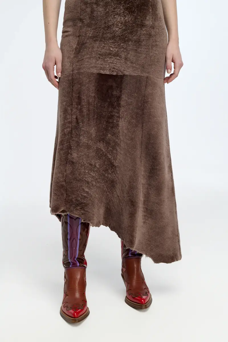 Gabriela Hearst Lyth Raw Cut Dress in Mocha Shearling | Thumbnail 8 Gabriela Hearst Lyth Raw Cut Dress in Mocha Shearling | Thumbnail 8