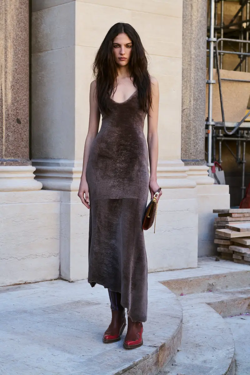 Gabriela Hearst Lyth Raw Cut Dress in Mocha Shearling | Thumbnail 10 Gabriela Hearst Lyth Raw Cut Dress in Mocha Shearling | Thumbnail 10