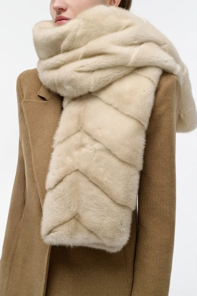 Gabriela Hearst Maccabee Scarf in Ivory Recycled Mink Fur | Thumbnail 3 Gabriela Hearst Maccabee Scarf in Ivory Recycled Mink Fur | Thumbnail 3