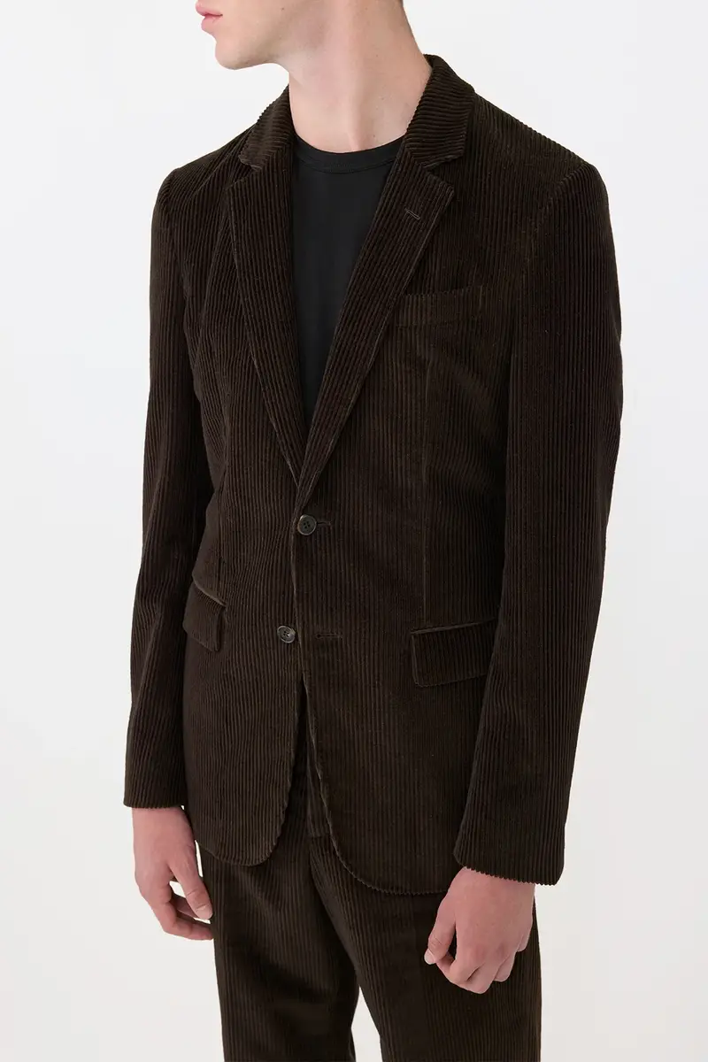 Gabriela Hearst Irving Jacket in Chocolate Cashmere Corduroy | Thumbnail 6