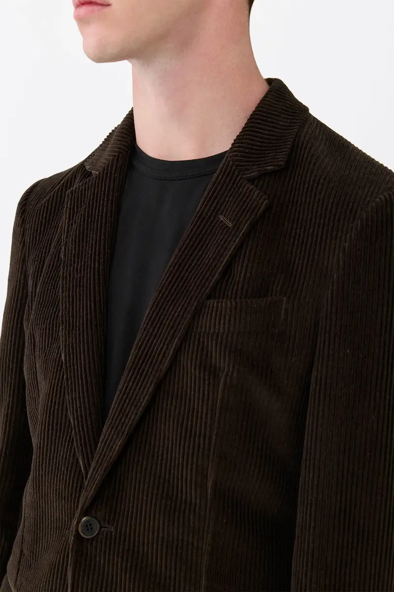 Gabriela Hearst Irving Jacket in Chocolate Cashmere Corduroy | Thumbnail 7