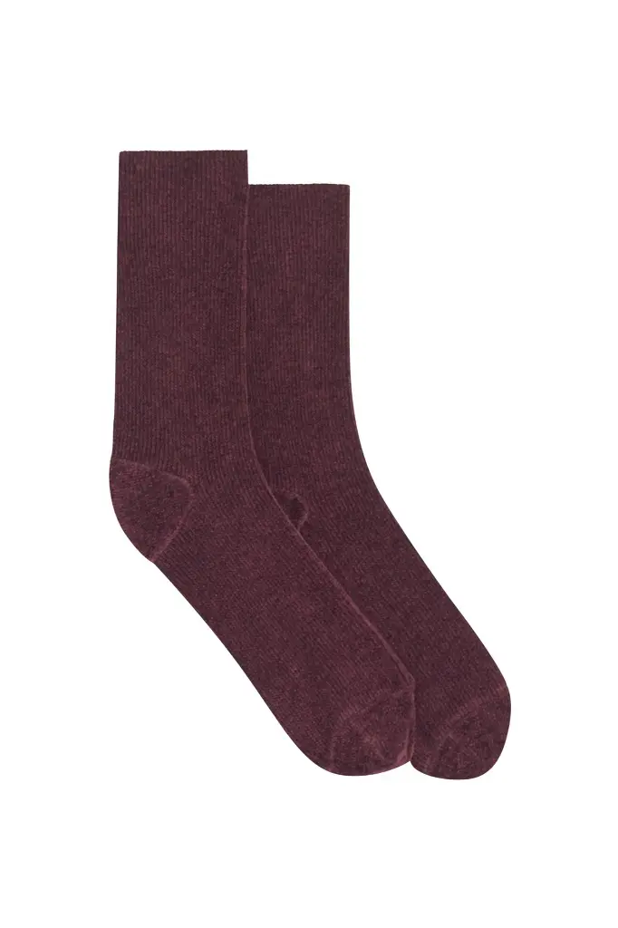 Brio Knit Socks in Plum Silk Brio Knit Socks in Plum Silk