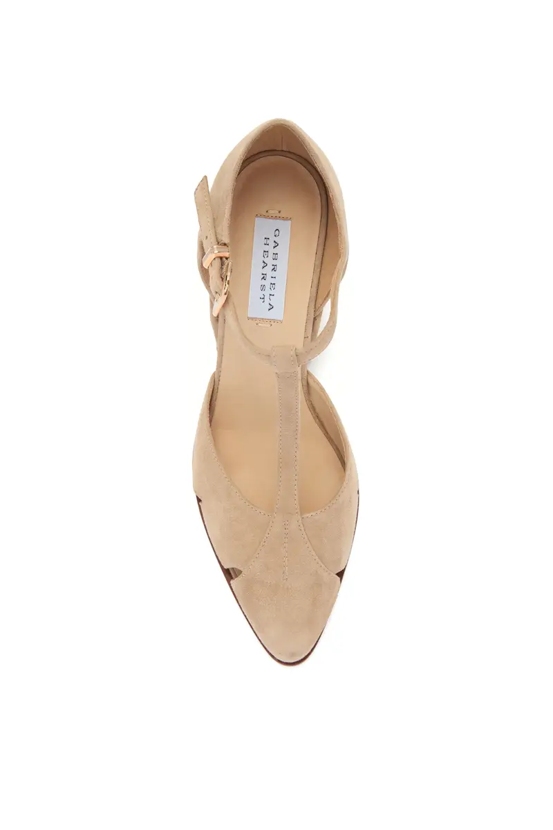 Gabriela Hearst Hawes T-Strap Heel in Camel Suede | Thumbnail 4