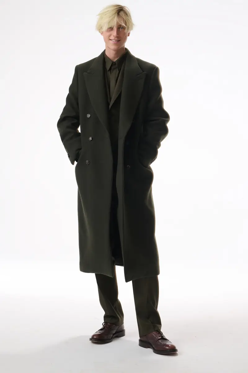 Gabriela Hearst Abbe Shirt in Olive Wool Cashmere Flannel | Thumbnail 2