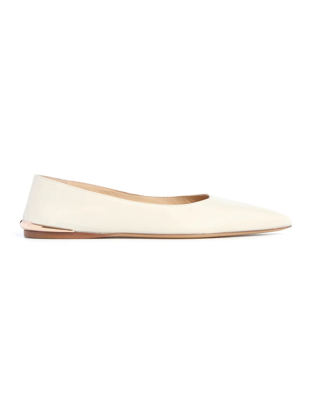 Gabriela Hearst Fleur Ballerina Flat Shoe in Ivory Nappa Leather