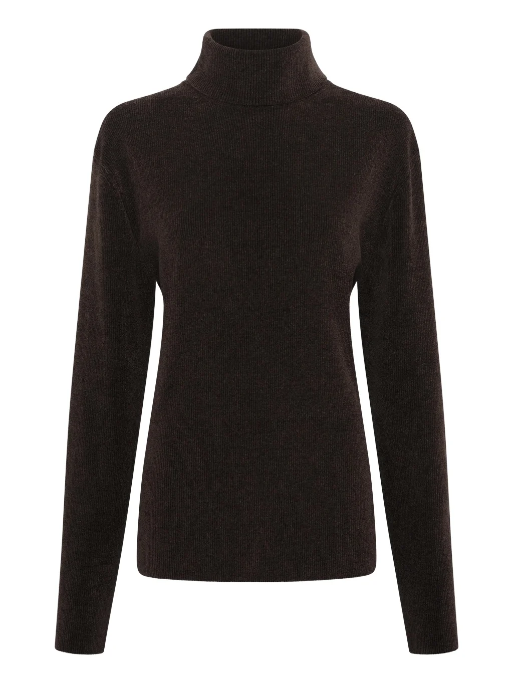 Almoner Knit Turtleneck Sweater in Chocolate Silk