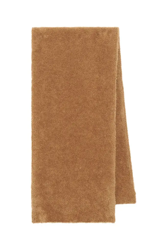 Eunoia Knit Scarf in Mid Camel Silk Eunoia Knit Scarf in Mid Camel Silk