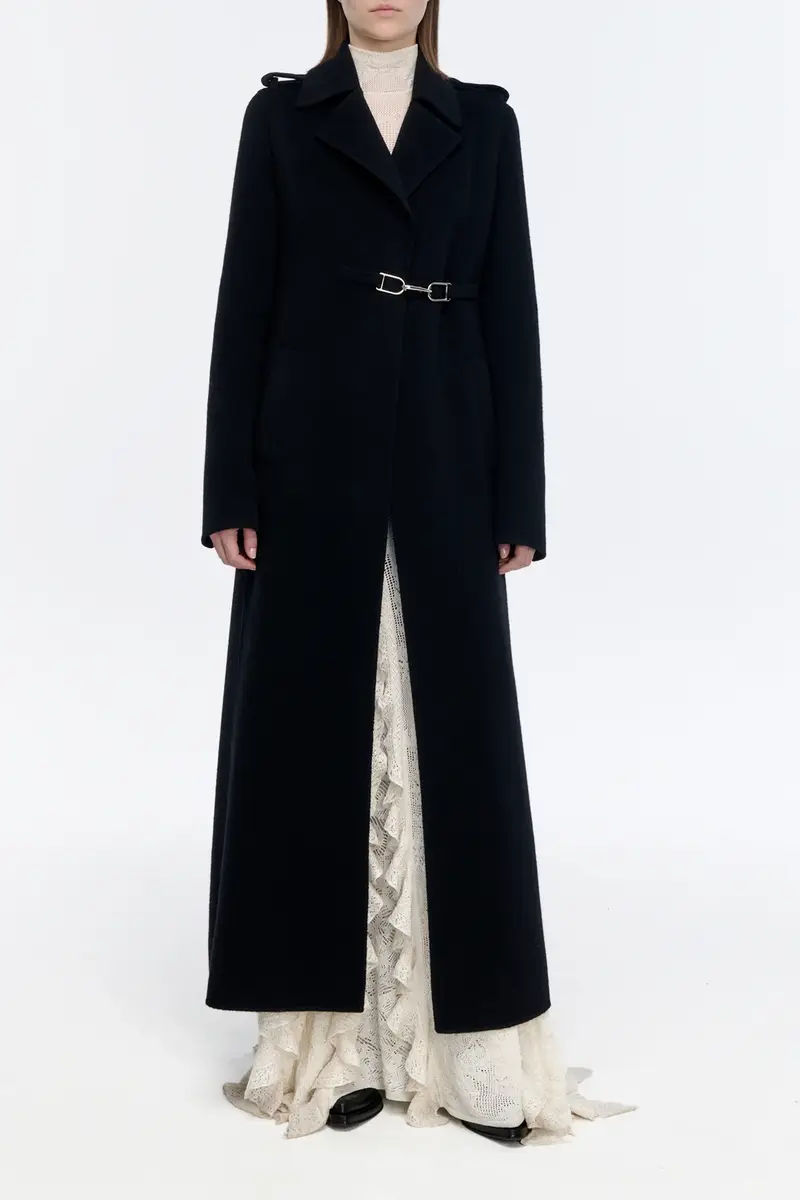 Gabriela Hearst Dee Coat in Black Double-face Recycled Cashmere | Thumbnail 3