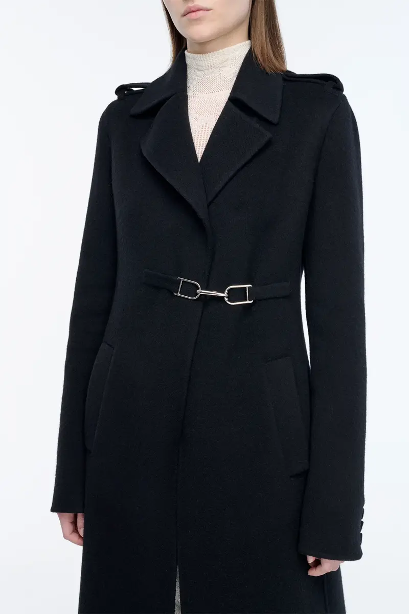 Gabriela Hearst Dee Coat in Black Double-face Recycled Cashmere | Thumbnail 6