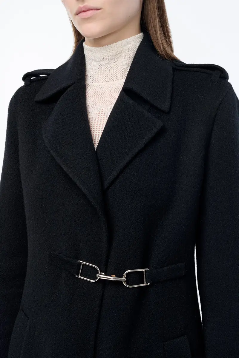Gabriela Hearst Dee Coat in Black Double-face Recycled Cashmere | Thumbnail 7