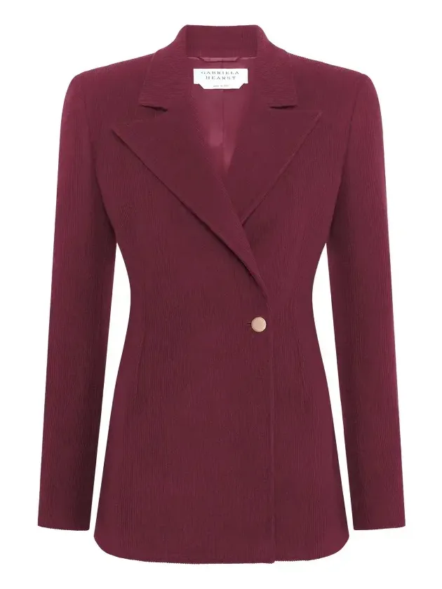 Lewis Blazer in Plum Cashmere Wool Corduroy