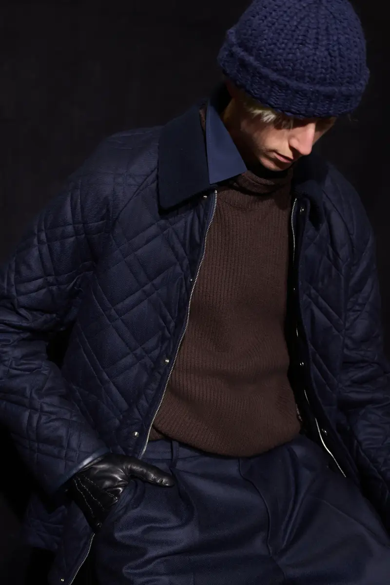 Gabriela Hearst Clarence Barn Jacket in Dark Navy Wool Cashmere Flannel | Thumbnail 2