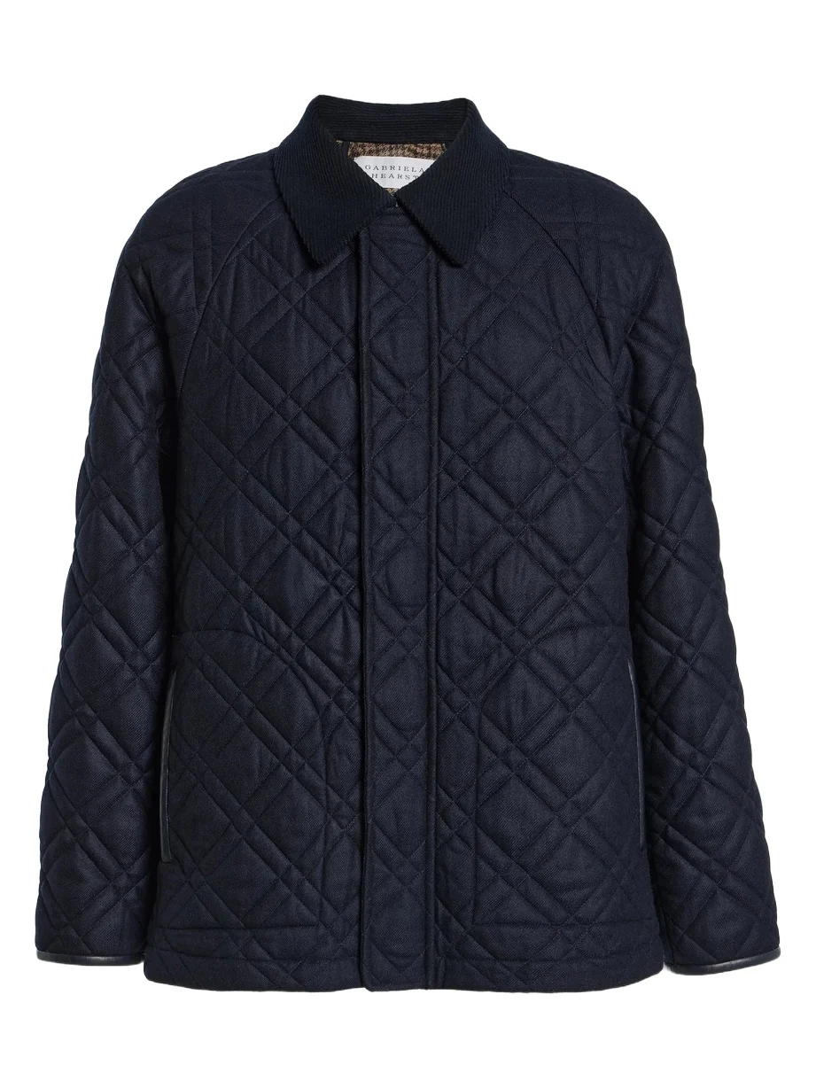 Gabriela Hearst Clarence Barn Jacket in Dark Navy Wool Cashmere Flannel