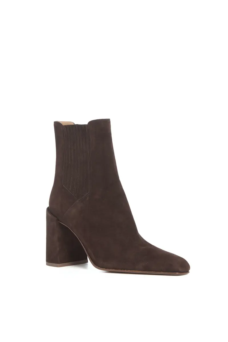 Gabriela Hearst Luke High Heel Ankle Boot in Dark Chocolate Suede | Thumbnail 2 Gabriela Hearst Luke High Heel Ankle Boot in Dark Chocolate Suede | Thumbnail 2