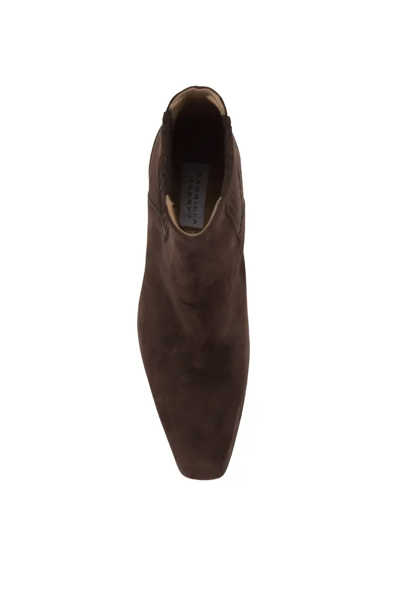 Gabriela Hearst Luke High Heel Ankle Boot in Dark Chocolate Suede | Thumbnail 4 Gabriela Hearst Luke High Heel Ankle Boot in Dark Chocolate Suede | Thumbnail 4