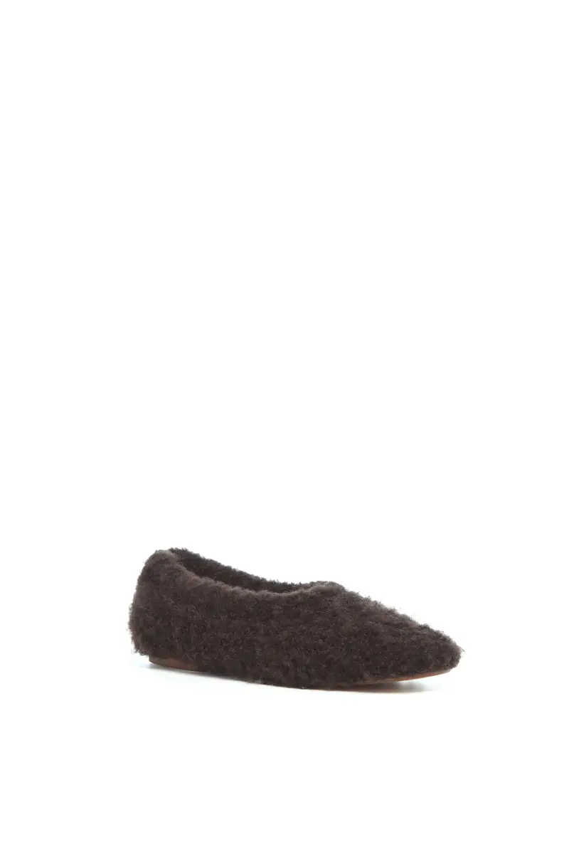 Gabriela Hearst Emperor Flat Shoe in Dark Brown Silk Cashmere Boucle | Thumbnail 2 Gabriela Hearst Emperor Flat Shoe in Dark Brown Silk Cashmere Boucle | Thumbnail 2