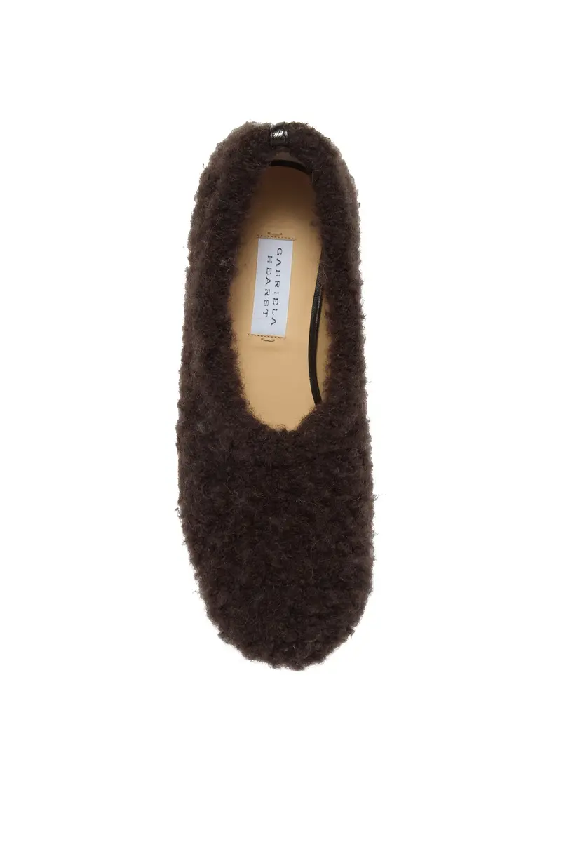 Gabriela Hearst Emperor Flat Shoe in Dark Brown Silk Cashmere Boucle | Thumbnail 4 Gabriela Hearst Emperor Flat Shoe in Dark Brown Silk Cashmere Boucle | Thumbnail 4