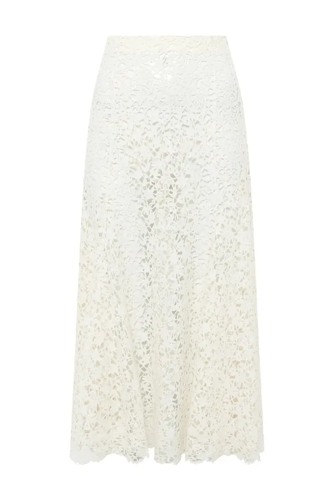 Patterson Skirt in Ivory Floral Cashmere Lace Patterson Skirt in Ivory Floral Cashmere Lace