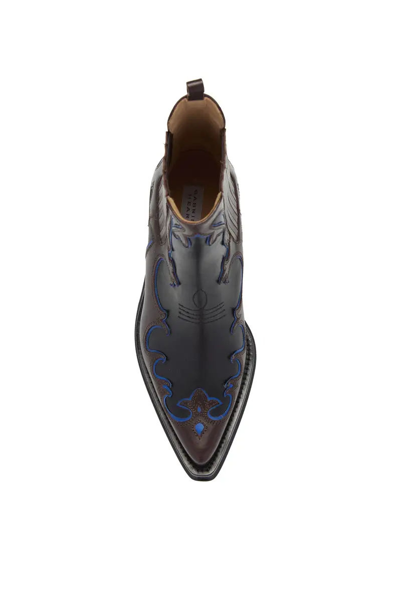 Gabriela Hearst Cassidy Cowboy Ankle Boot in Black Multi Leather | Thumbnail 4
