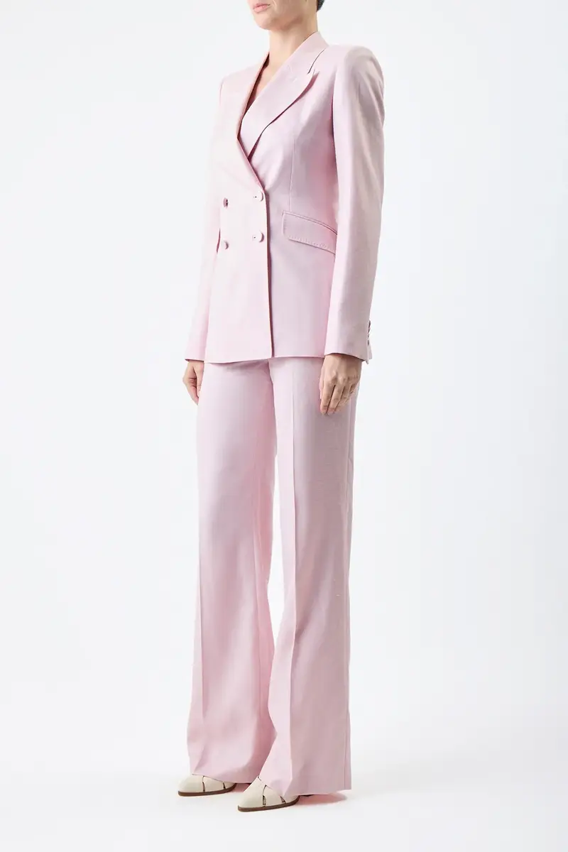 Gabriela Hearst Stephanie Blazer in Blush Virgin Wool and Silk Linen Twill | Thumbnail 4 Gabriela Hearst Stephanie Blazer in Blush Virgin Wool and Silk Linen Twill | Thumbnail 4