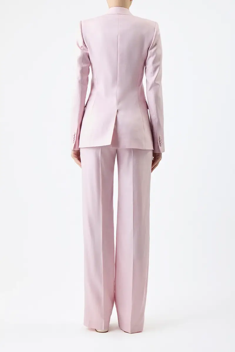 Gabriela Hearst Stephanie Blazer in Blush Virgin Wool and Silk Linen Twill | Thumbnail 5 Gabriela Hearst Stephanie Blazer in Blush Virgin Wool and Silk Linen Twill | Thumbnail 5