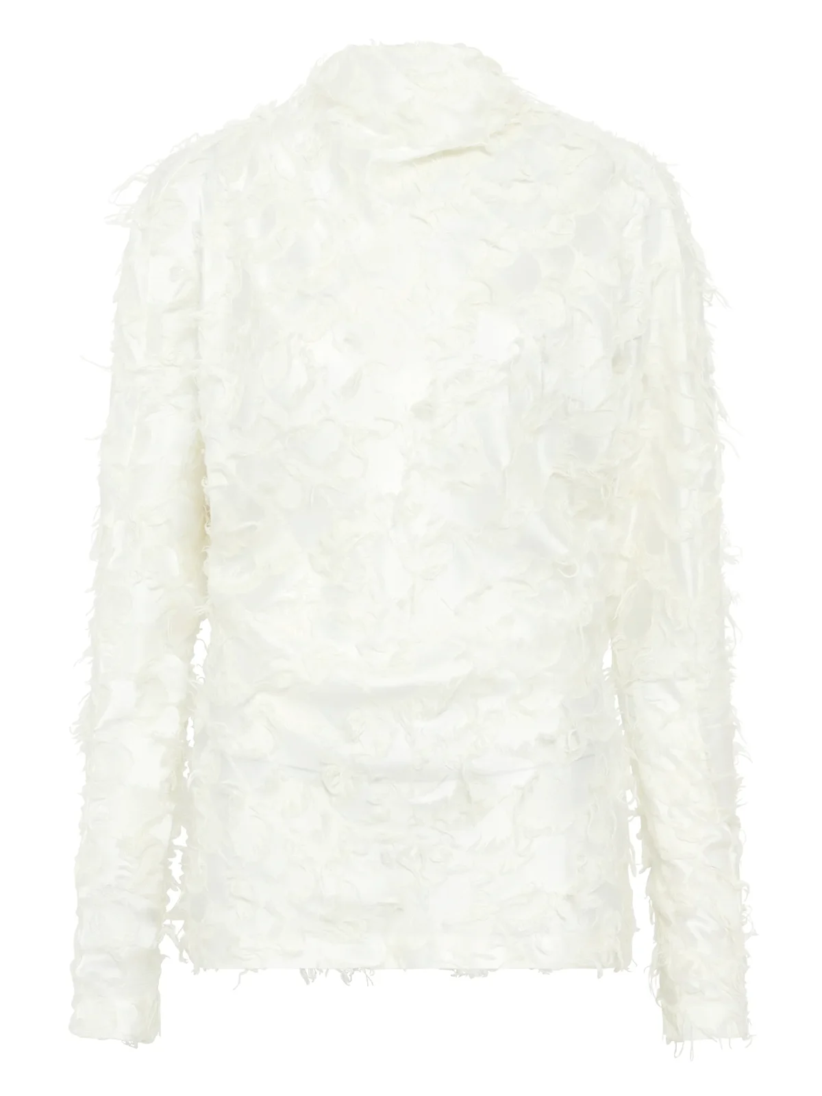 Gabriela Hearst Geraldine Top in Ivory Silk Wool Fil Coupé