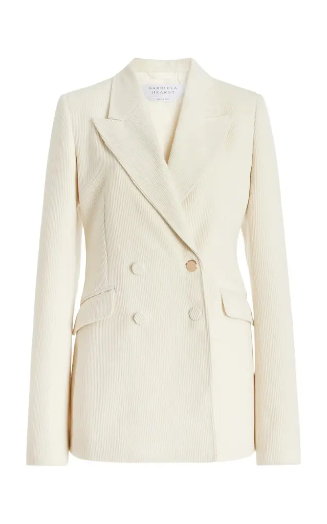 Gabriela Hearst Stephanie Blazer in Ivory Fine Cashmere Corduroy