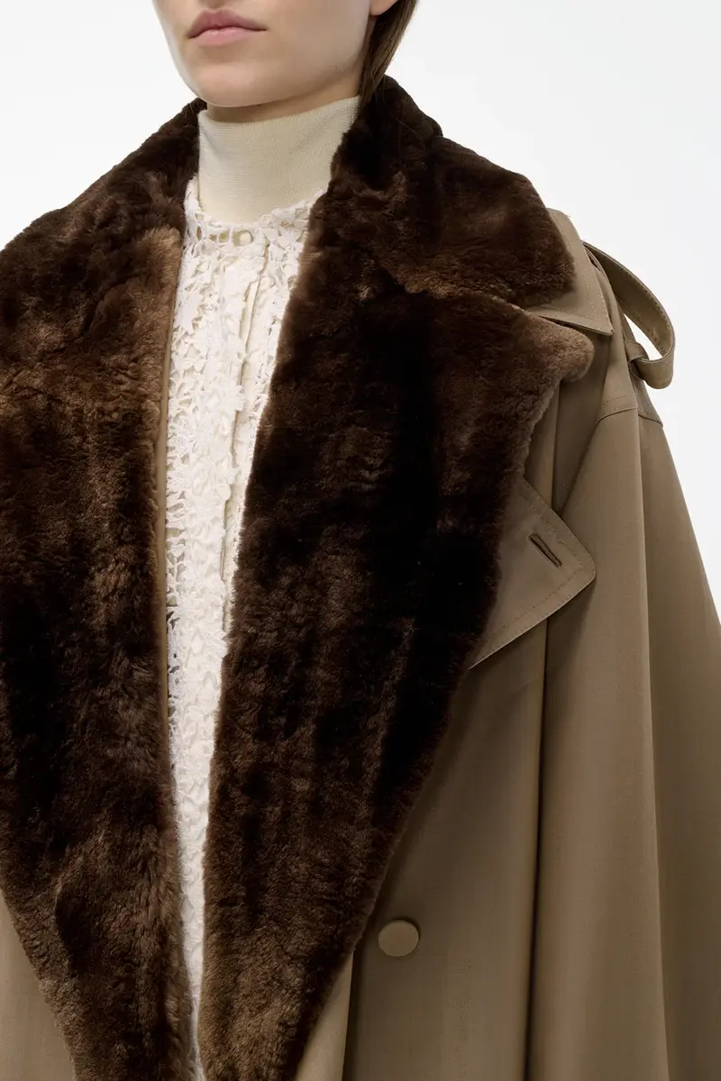 Gabriela Hearst Elliot Coat Collar in Brown Recycled Fur | Thumbnail 3 Gabriela Hearst Elliot Coat Collar in Brown Recycled Fur | Thumbnail 3
