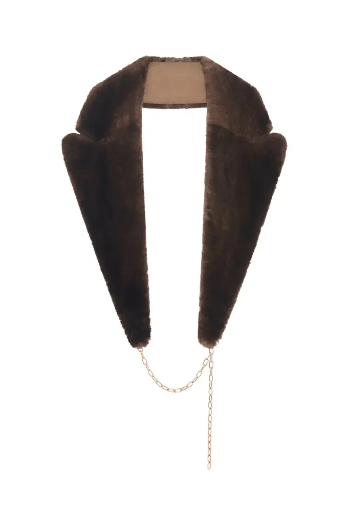 Gabriela Hearst Elliot Coat Collar in Brown Recycled Fur
