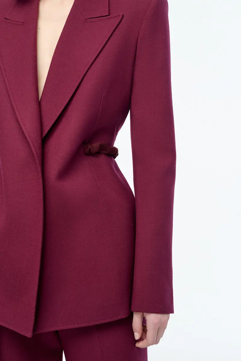 Gabriela Hearst Epona Chain Blazer in Bordeaux Recycled Virgin Wool | Thumbnail 6 Gabriela Hearst Epona Chain Blazer in Bordeaux Recycled Virgin Wool | Thumbnail 6