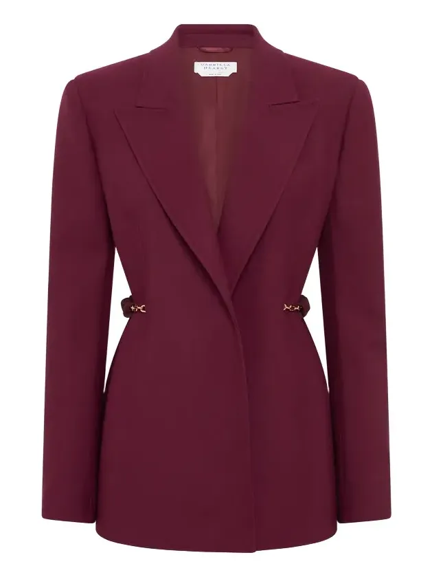Gabriela Hearst Epona Chain Blazer in Bordeaux Recycled Virgin Wool