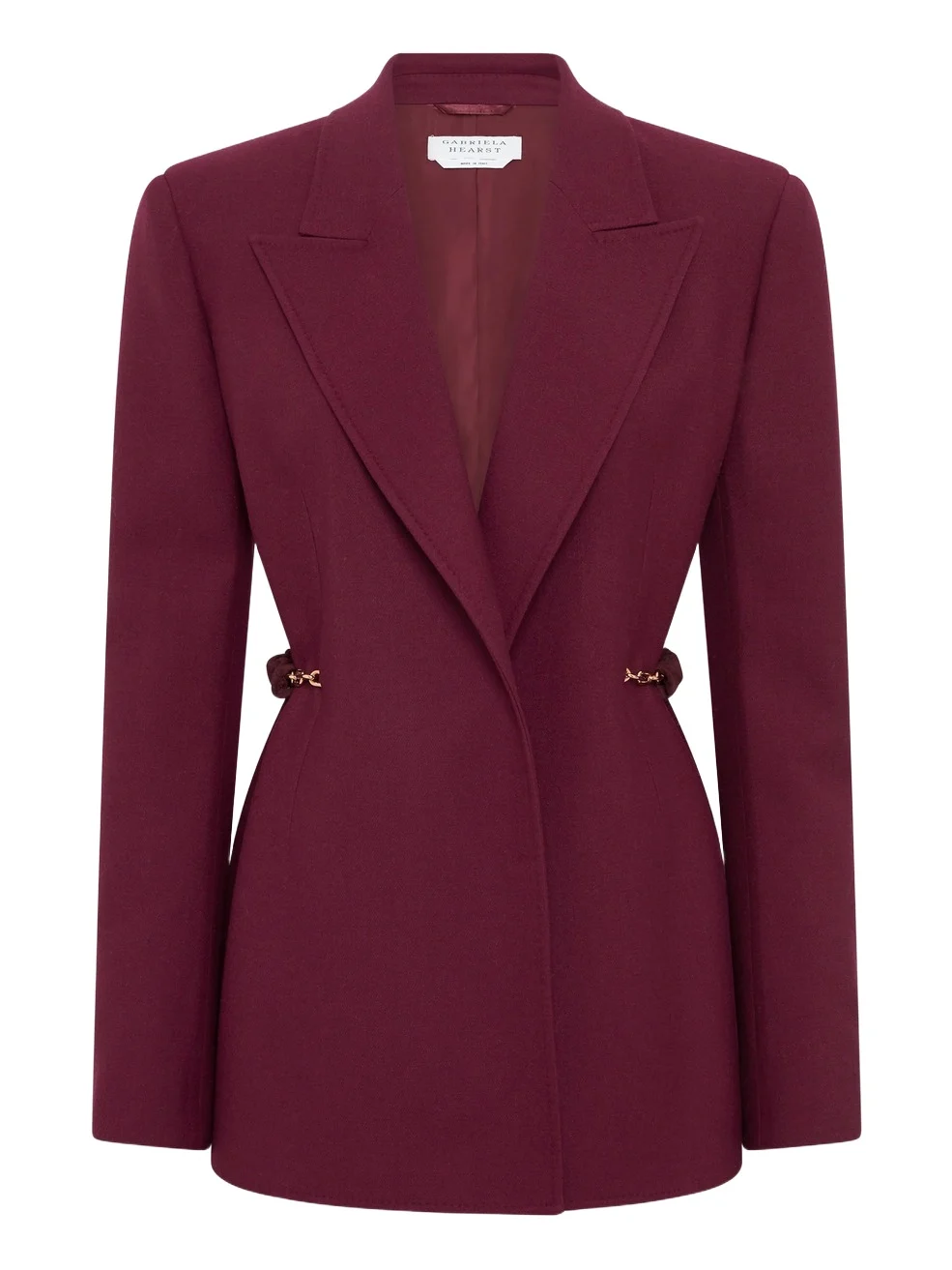 Gabriela Hearst Epona Chain Blazer in Bordeaux Recycled Virgin Wool