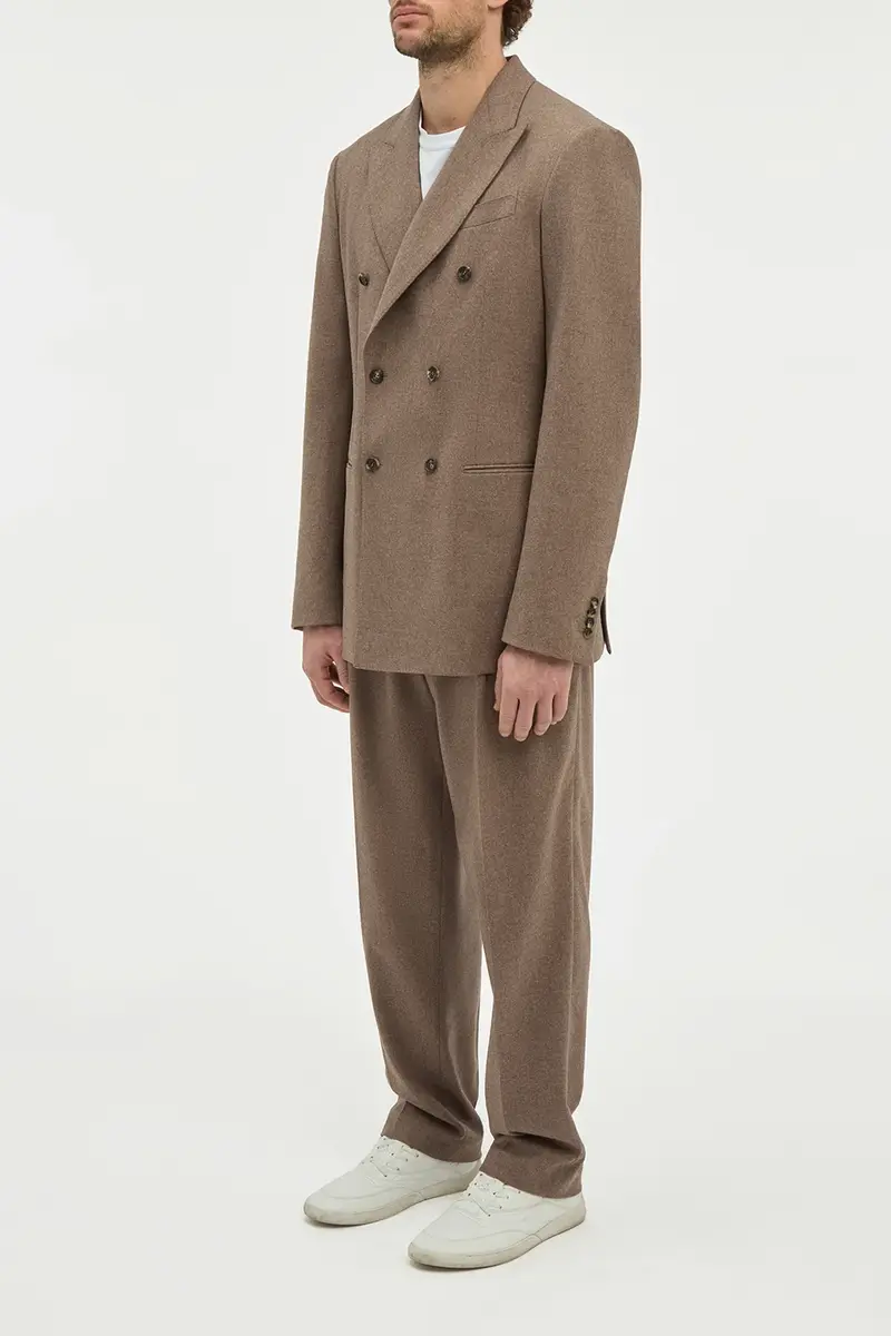 Gabriela Hearst Arthur Pleated Pant in Walnut Wool Cashmere Flannel | Thumbnail 4 Gabriela Hearst Arthur Pleated Pant in Walnut Wool Cashmere Flannel | Thumbnail 4