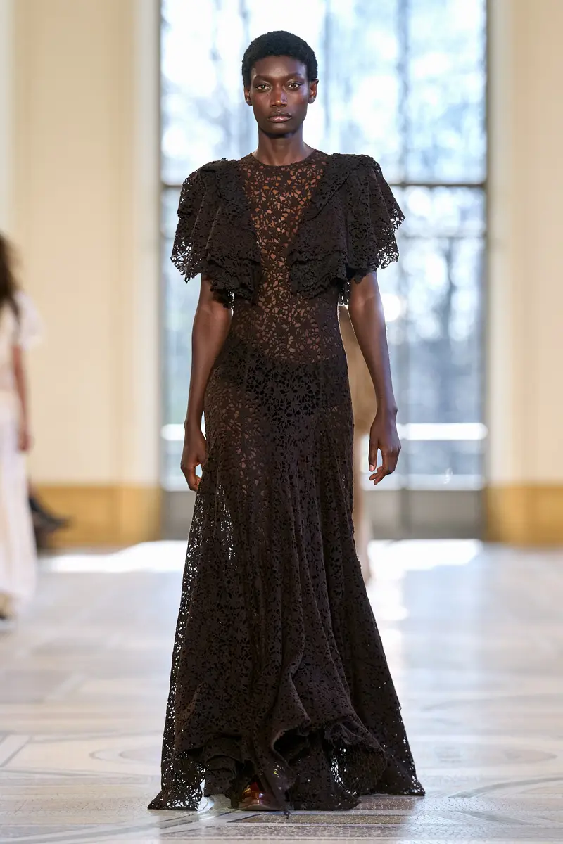 Gabriela Hearst Lulsy Dress in Chocolate Floral Cashmere Lace | Thumbnail 2 Gabriela Hearst Lulsy Dress in Chocolate Floral Cashmere Lace | Thumbnail 2