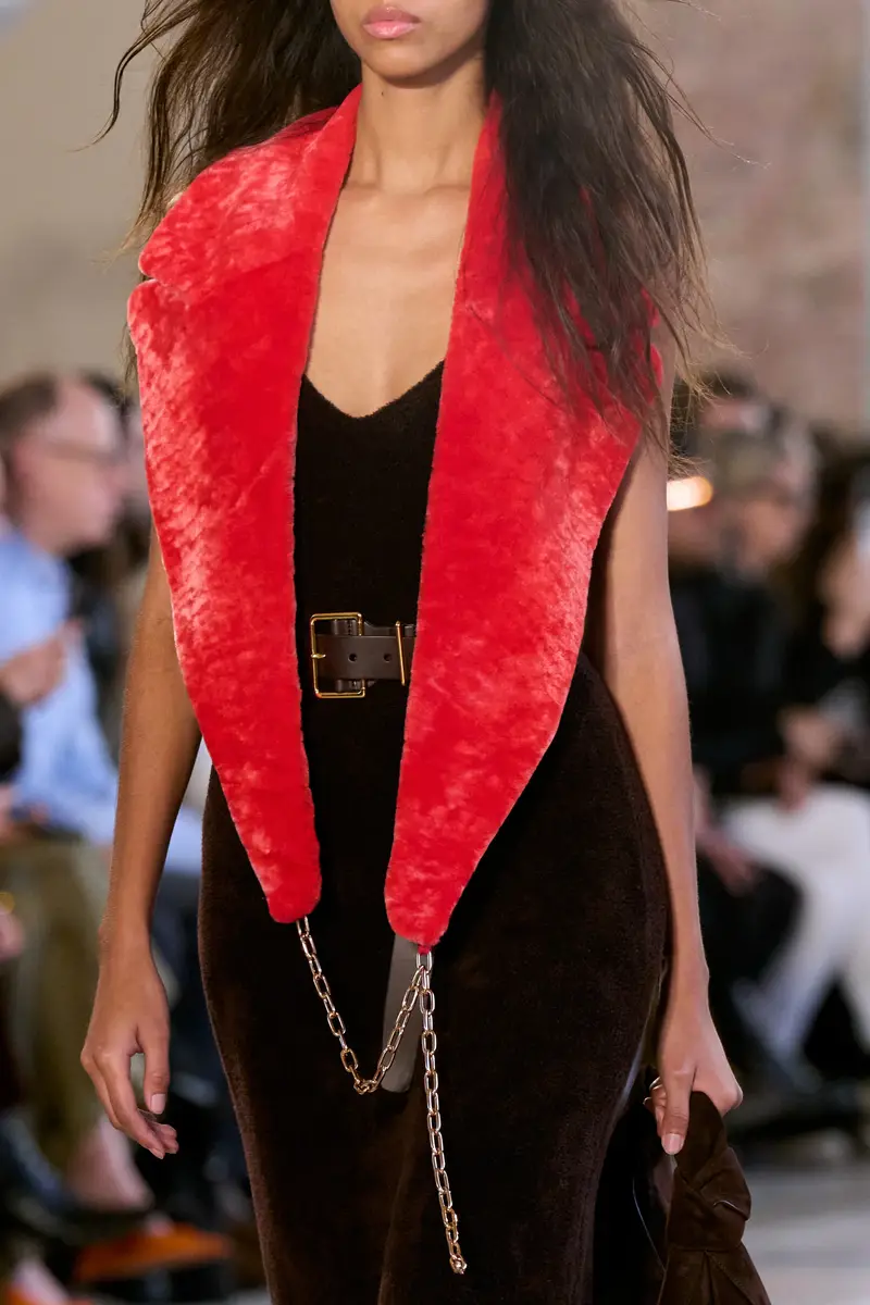 Gabriela Hearst Elliot Coat Collar in Red Shearling | Thumbnail 2 Gabriela Hearst Elliot Coat Collar in Red Shearling | Thumbnail 2