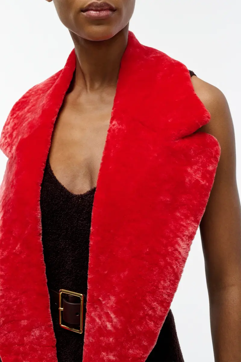 Gabriela Hearst Elliot Coat Collar in Red Shearling | Thumbnail 3 Gabriela Hearst Elliot Coat Collar in Red Shearling | Thumbnail 3