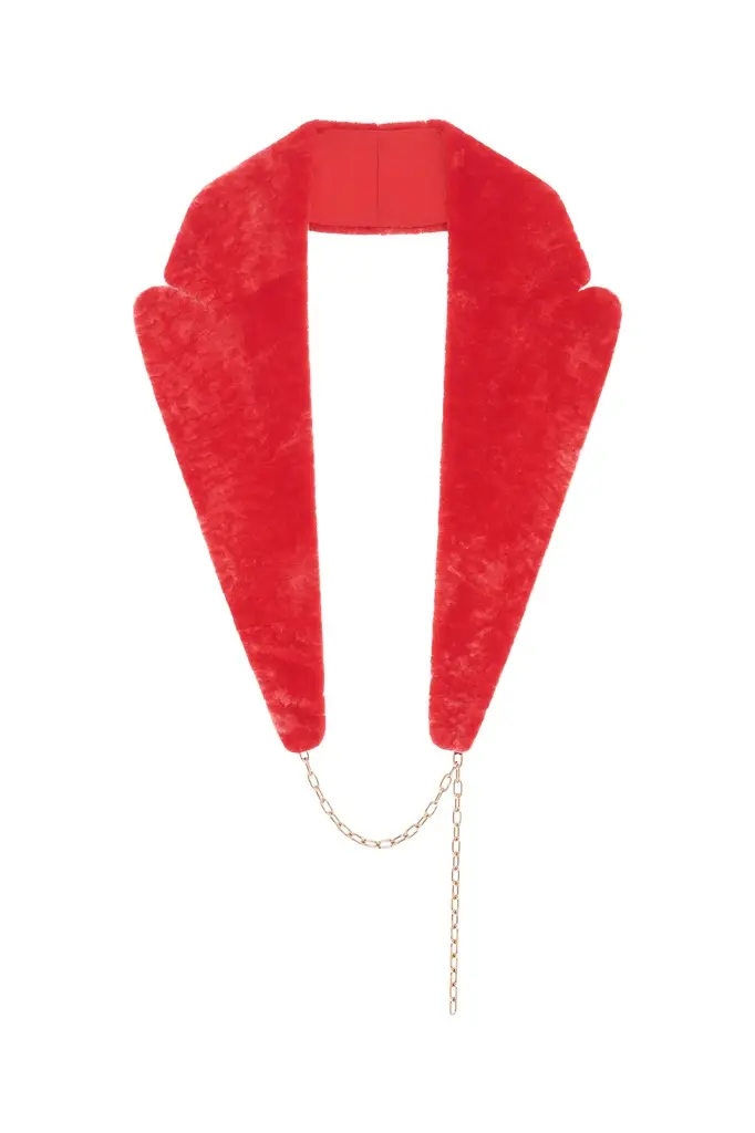 Gabriela Hearst Elliot Coat Collar in Red Shearling