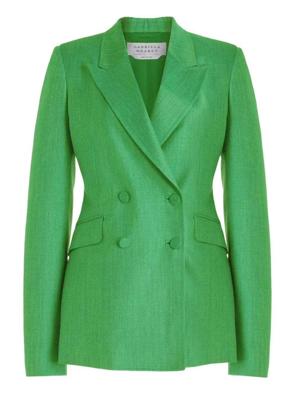 Gabriela Hearst Stephanie Blazer in Peridot Green Virgin Wool and Silk Linen