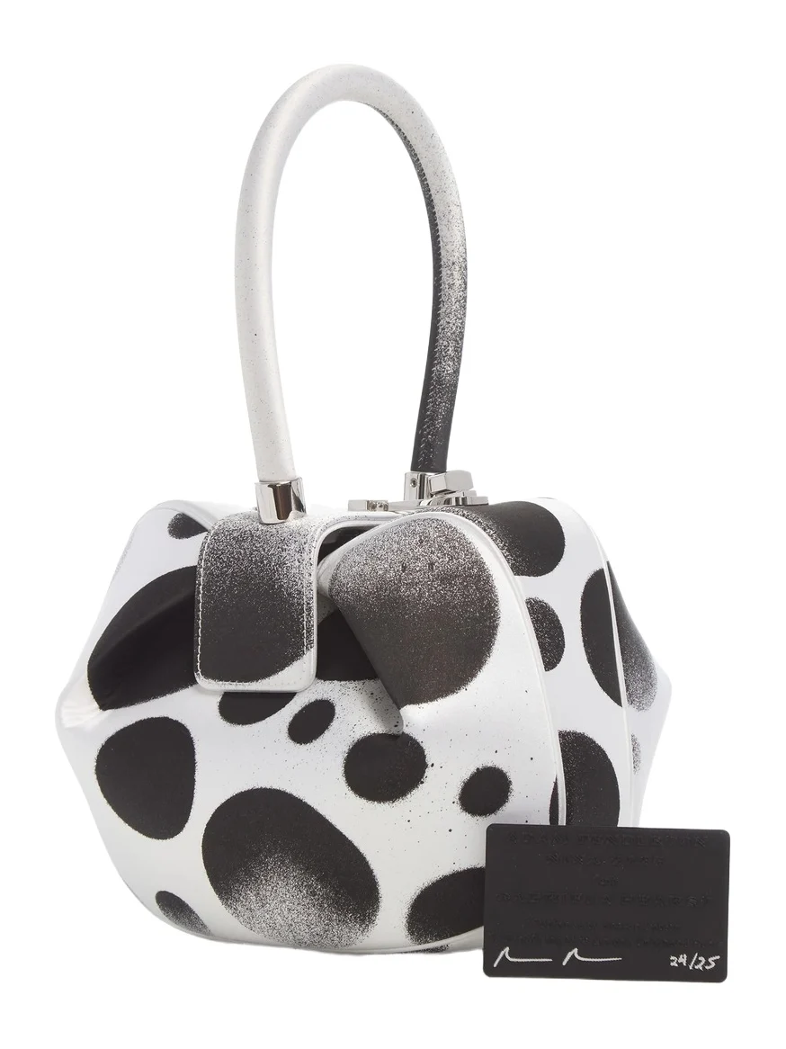 Gabriela Hearst Adam Pendleton x Gabriela Hearst Nina Bag in Black & White Satin № 24