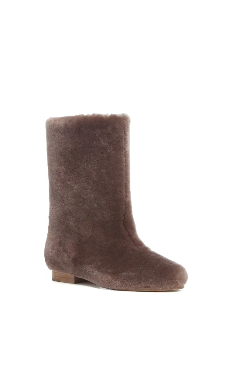 Gabriela Hearst Tina Ankle Boot in Mocha Shearling | Thumbnail 2