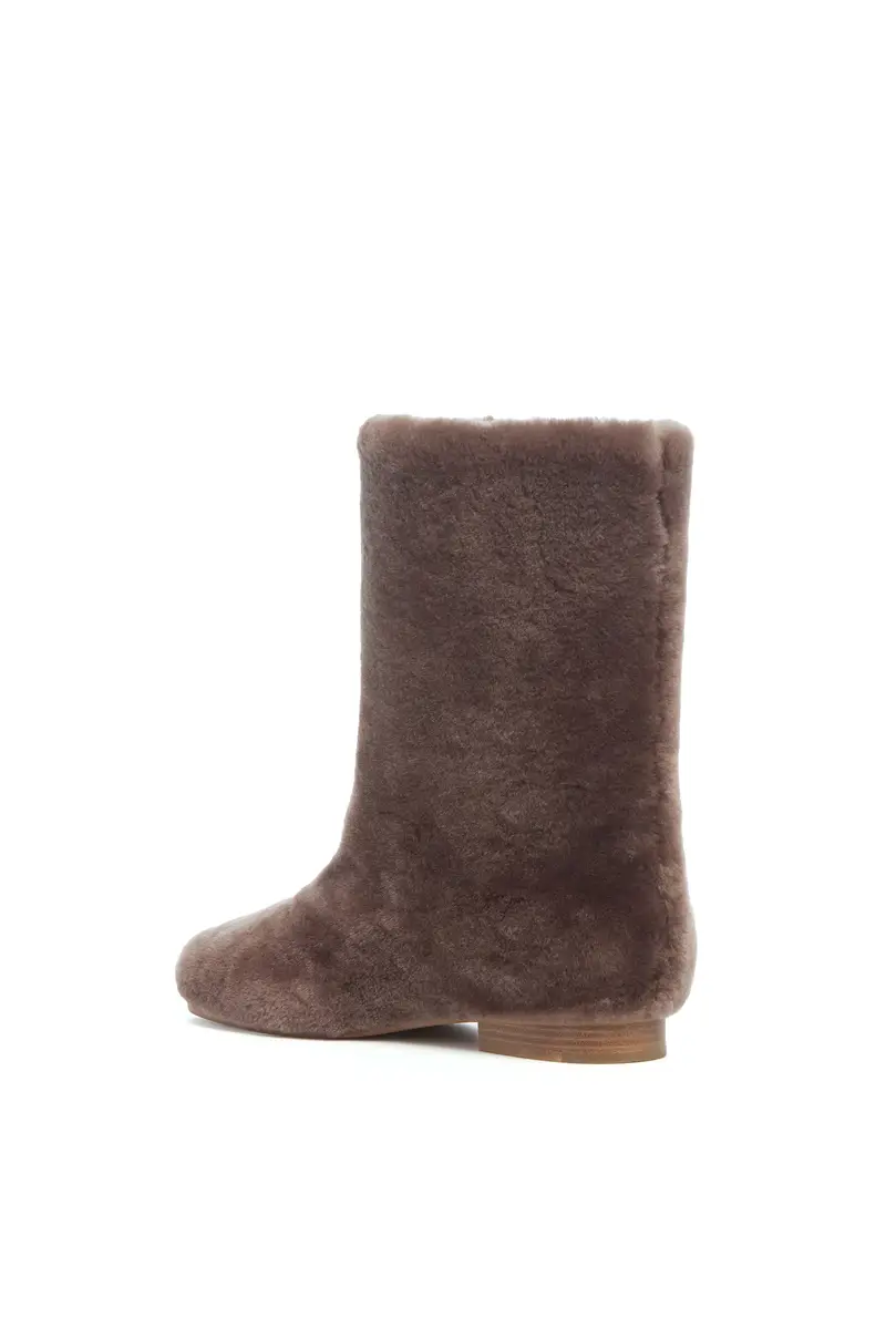 Gabriela Hearst Tina Ankle Boot in Mocha Shearling | Thumbnail 3