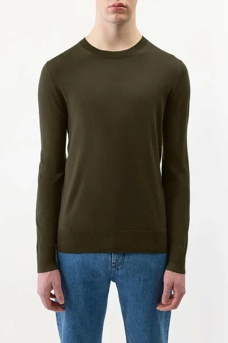 Gabriela Hearst Palco Knit Sweater in Olive Merino Wool | Thumbnail 2 Gabriela Hearst Palco Knit Sweater in Olive Merino Wool | Thumbnail 2