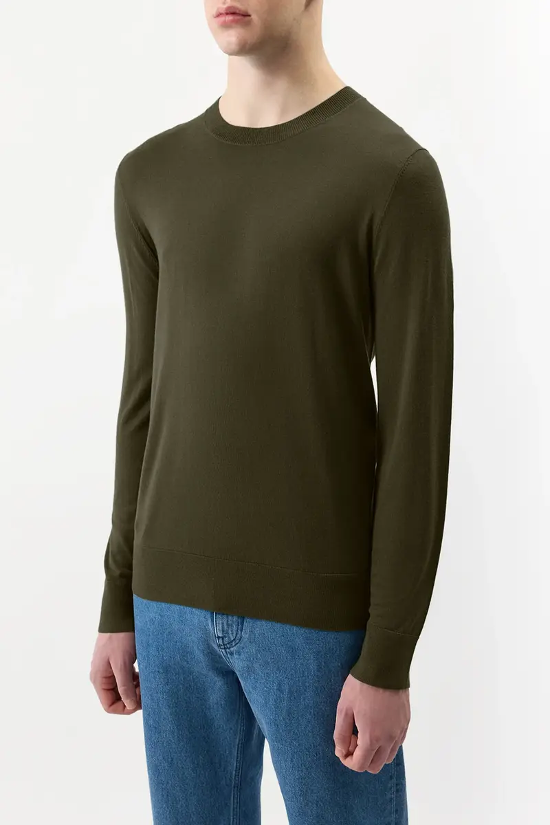 Gabriela Hearst Palco Knit Sweater in Olive Merino Wool | Thumbnail 3 Gabriela Hearst Palco Knit Sweater in Olive Merino Wool | Thumbnail 3