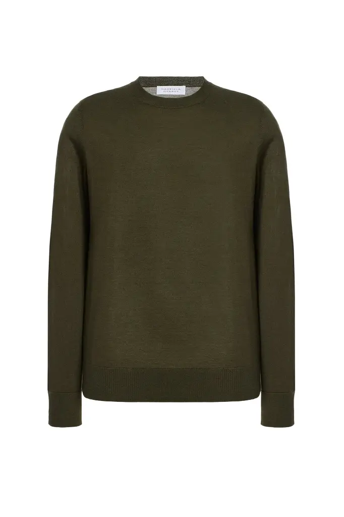 Gabriela Hearst Palco Knit Sweater in Olive Merino Wool
